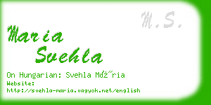 maria svehla business card